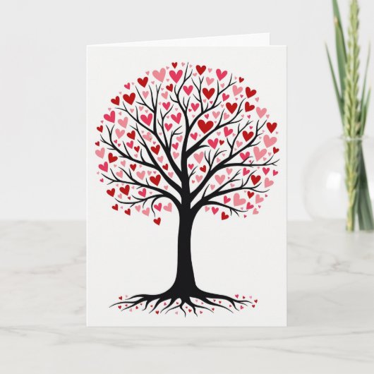 Romantic-Hearts-Baum-Grußkarte Karte (Vorderseite)