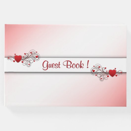 Romantic Hearts Guest Book Gästebuch (Vorderseite)