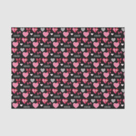 Romantic Hearts, Ribbons and XOXO Patterned Seidenpapier