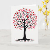Romantic Hearts Tree Card Karte (Gelbe Blume)