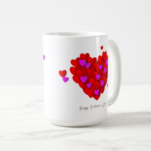 Romantic Hearts Valentine’s cup Kaffeetasse (VorderseiteRechts)