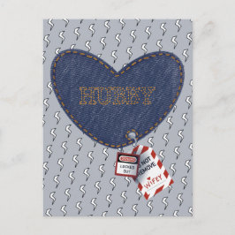 Romantic Hubby Wifey Electrical Lock Tag Herz Postkarte