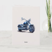 Romantic I Love You Anniversary Blue Motorcycle Karte (Rückseite)