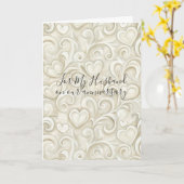 Romantic I Love You Anniversary Cream Hearts Karte (Gelbe Blume)