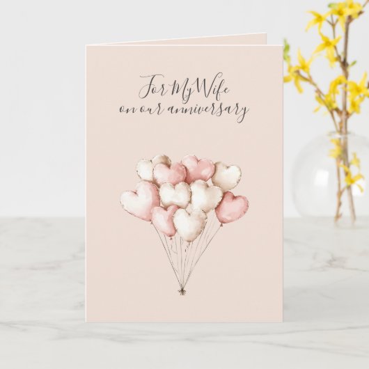 Romantic I Love You Anniversary Pink Hearts Karte (Gelbe Blume)