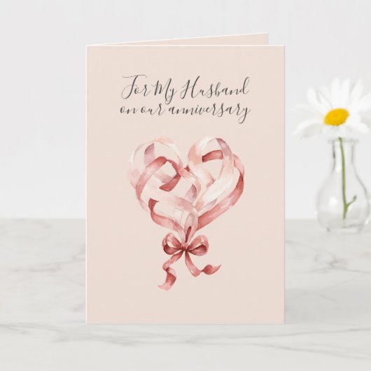 Romantic I Love You Anniversary Pink Red Heart Karte (Kleine Pflanze)