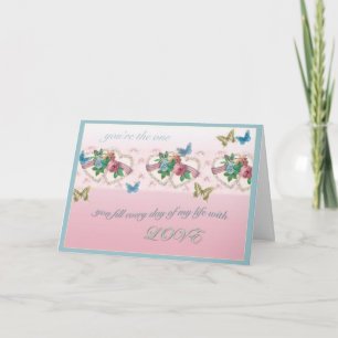 Romantic illustrated Valentine Loving Words Feiertagskarte