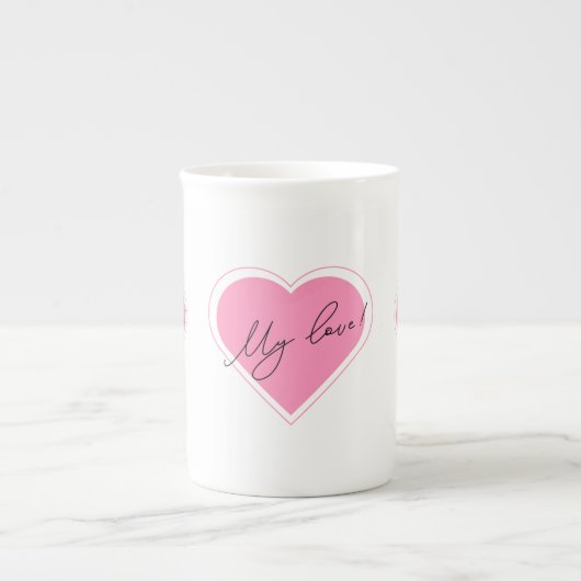 Romantic illustration My love! on a cup Porzellantasse (Vorderseite)