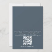 Romantic Indigo Floral Elegant QR Code Wedding Einladung (Rückseite)
