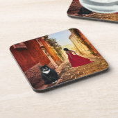 Romantic Italian Village Fine Art Coaster Getränkeuntersetzer (Linke Seite)