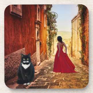 Romantic Italian Village Fine Art Coaster Getränkeuntersetzer
