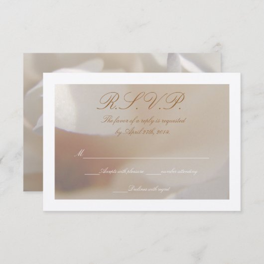 Romantic Ivory Magnolia 2 Wedding RSVP (Vorne/Hinten)