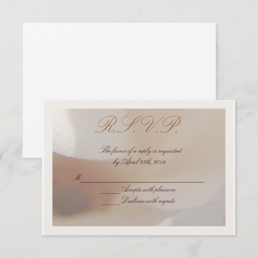 Romantic Ivory Magnolia Wedding RSVP Karte (Vorne/Hinten)
