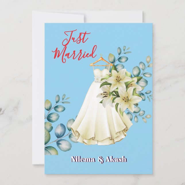 Romantic "Just Married" Sunset Couple Personalized (Vorderseite)