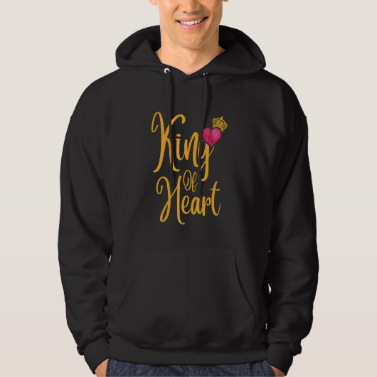 Romantic King of Hearts Matching Couple Valentine' Hoodie (Vorderseite)