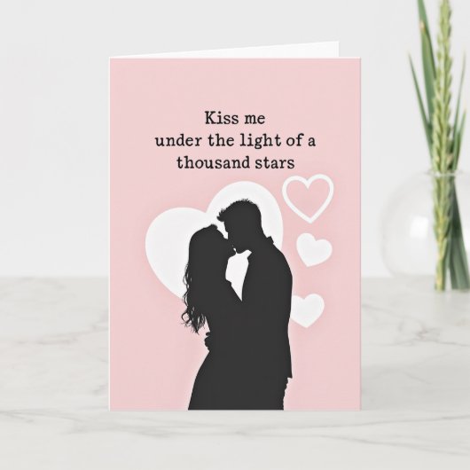 Romantic Kiss Under The Stars Card Karte (Vorderseite)