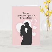 Romantic Kiss Under The Stars Card Karte (Gelbe Blume)