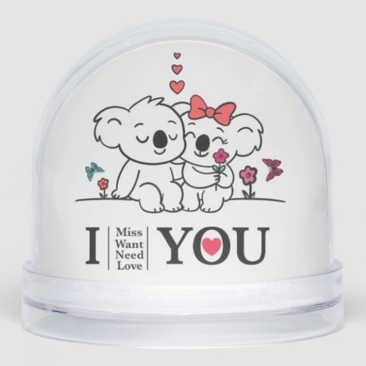 Romantic Koala Couple Snow Globe - Niedliche Weihn Schneekugeln (Vorderseite)
