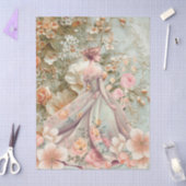 Romantic Lady In Floral Dress Decoupage Paper Seidenpapier (Basteln)