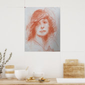 ROMANTIC LADY/Sepia Brown Poster (Küche)