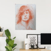 ROMANTIC LADY/Sepia Brown Poster (Heimbüro)