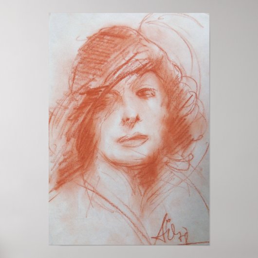 ROMANTIC LADY/Sepia Brown Poster (Vorne)