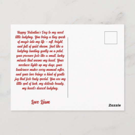 Romantic Ladybugs in Flight Postkarte (Rückseite)