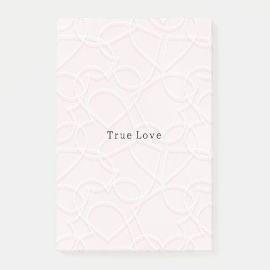 Romantic Large White Hearts Pink Valentine's Day Post-it Klebezettel (Vorderseite)