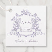 Romantic Lavender Floral Crest Wedding Thank You Geschenkanhänger (Vorderseite)