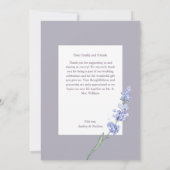 Romantic Lavender Floral Foto Hochzeit Vielen Dank Dankeskarte (Rückseite)