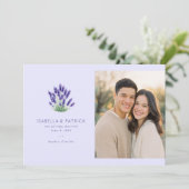 Romantic Lavender Floral Save The Date (Stehend Vorderseite)