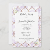 Romantic Lavender Green Butterflies Bridal Shower Einladung (Vorderseite)