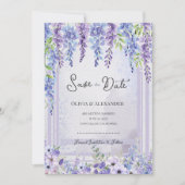 Romantic Lavender Wisteria Save the Date Ankündigung (Vorderseite)