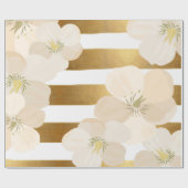 Romantic Le Fleur blaß - rosa Gold Stripes Geschenkpapier (Flach)