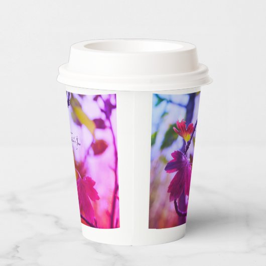 Romantic Leaves Boho – Botanical Fantasy Thank You Pappbecher (Rechts)