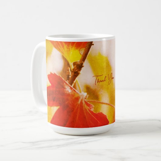 Romantic Leaves Boho – Botanical Fantasy Thanks Kaffeetasse (Vorderseite Links)