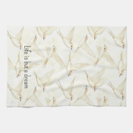 Romantic life is but a dream birds   geschirrtuch