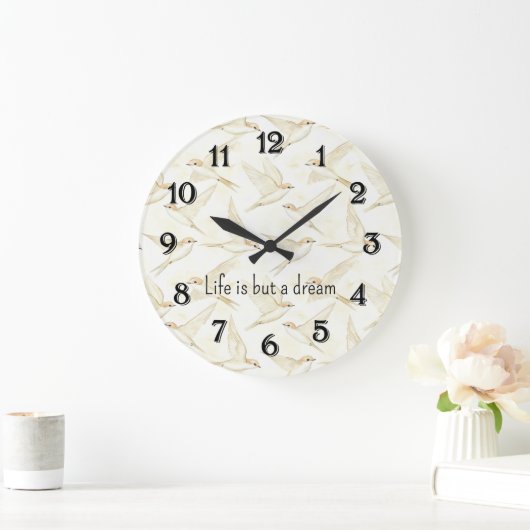 Romantic life is but a dream birds   große wanduhr (Zuhause)