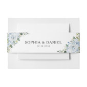 Romantic Light Blue Floral The Wedding Of Einladungsbanderole (Vorderseite Beispiel)