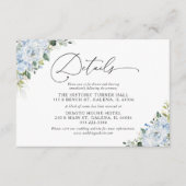 Romantic Light Blue Floral Wedding Details Card Begleitkarte (Vorderseite)