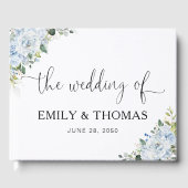  Romantic Light Blue Floral Wedding  Gästebuch (Vorderseite)
