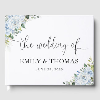 Romantic Light Blue Floral Wedding  Gästebuch