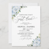 Romantic Light Blue Floral Wedding Invitation Einladung (Vorderseite)