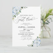 Romantic Light Blue Floral Wedding Invitation Einladung (Stehend Vorderseite)