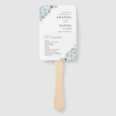 Romantic Light Blue Floral Wedding Program  Fächer (Vorderseite)
