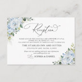 Romantic Light Blue Floral Wedding Reception Card Begleitkarte (Vorderseite)