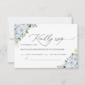 Romantic Light Blue Floral Wedding RSVP Card Karte (Vorderseite)