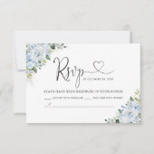 Romantic Light Blue Floral Wedding RSVP Card Karte (Vorderseite)