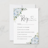 Romantic Light Blue Floral Wedding RSVP Card Karte (Vorderseite)