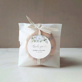 Romantic Light Blue Floral Wedding Runder Aufkleber